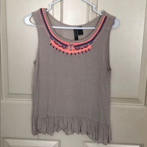 Tan/grey tank top